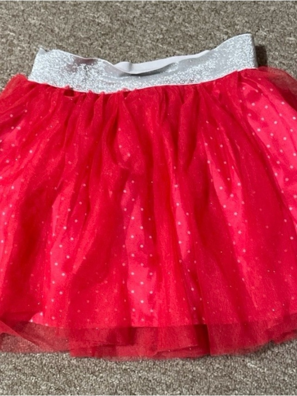 Disney Minnie Girls XS 4/5 Pink Polka Dot Shiney Skirt